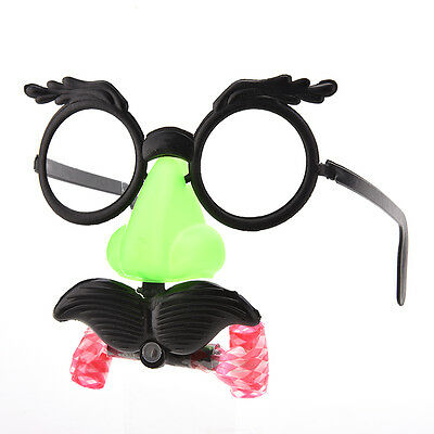 2x Funny Clown Glasses Costume Ball Round Frame Red Nose w/Whistle Mustache  CF - Fresh Stock Dated February 2026
