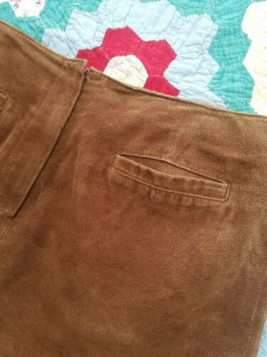 Vintage Marsh Landing Women's Cognac Brown Suede Soft Leather Mini Skirt 12 - Fresh Stock Dated February 2026