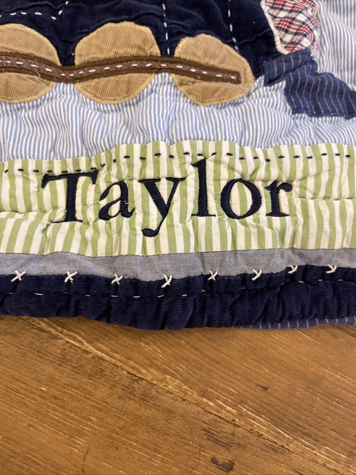 Pottery Barn Kids Ryder Standard Sham With Name “Taylor” Embroidered - Fresh Stock Dated December 2025