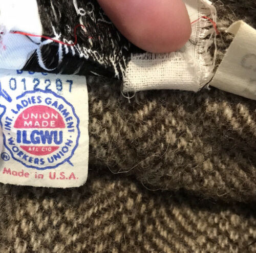 Vintage 60s 70s Junior Mates Brown Tweed Mod A-Line Skirt Pockets Front Pleat 00 - Fresh Stock Dated February 2026