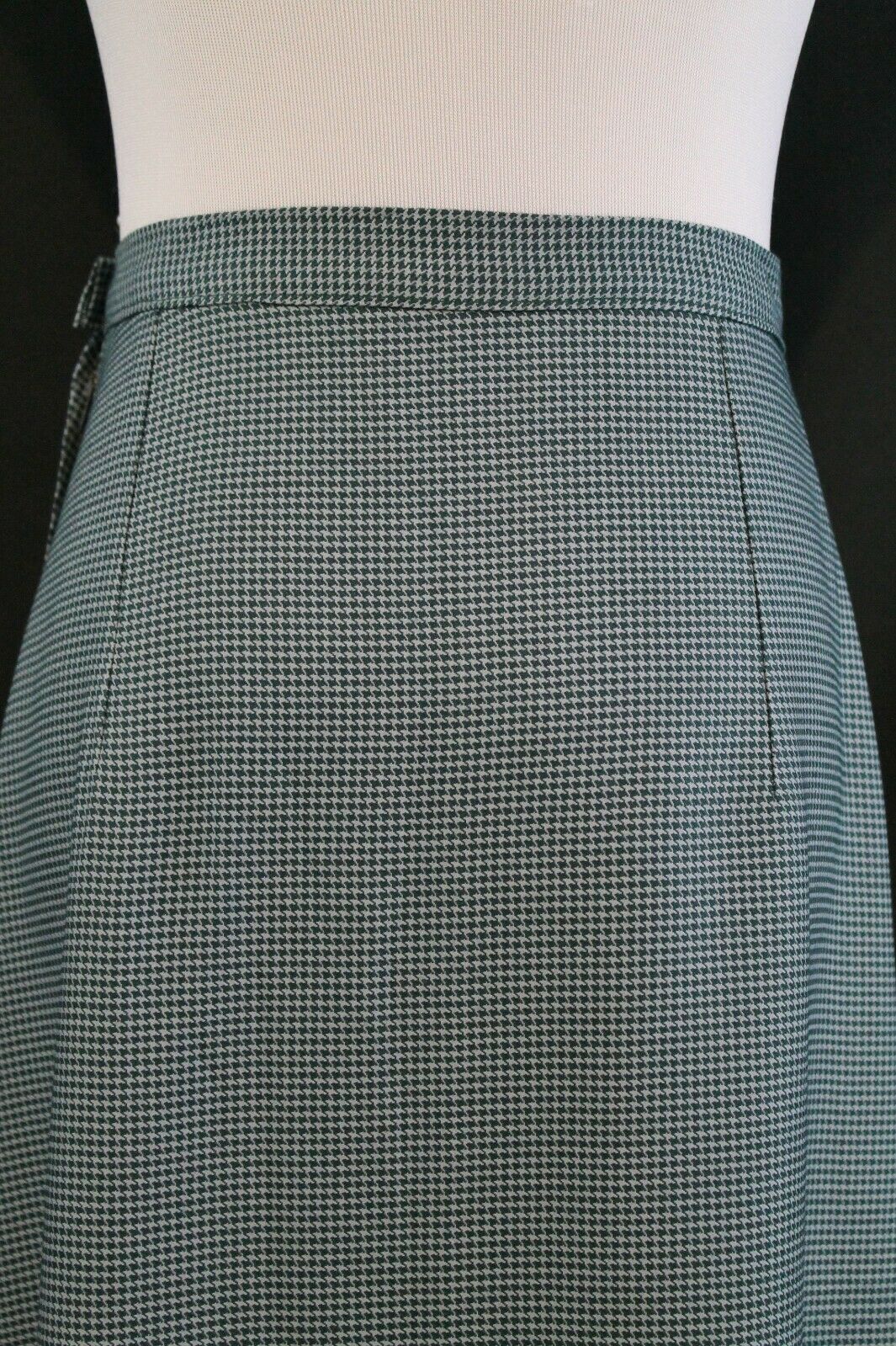 VTG 1940s Blue Houndstooth Skirt High Waist A Line W30