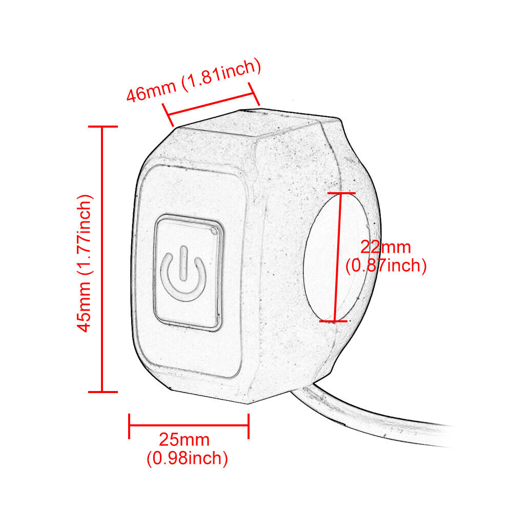 Headlight Switch Light Red For Sur-Ron Surron Segway X260 Off Road Plug& Play - Fresh Stock Dated February 2026