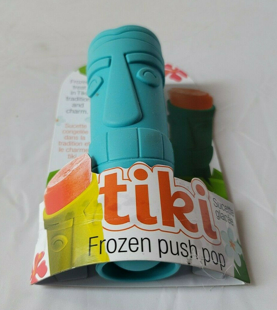 Joie Tiki-Themed Frozen Push Pop Stick Silicone Ice Popsicle Mold Blue NIP - Fresh Stock Dated December 2025