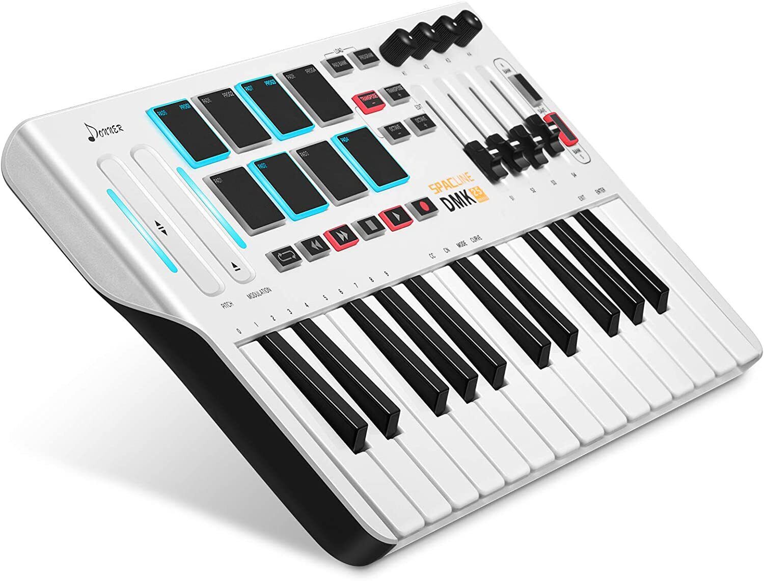 Donner 25-Key MIDI Keyboard Controller Portable Mini for Music Composition White - Fresh Stock Dated February 2026