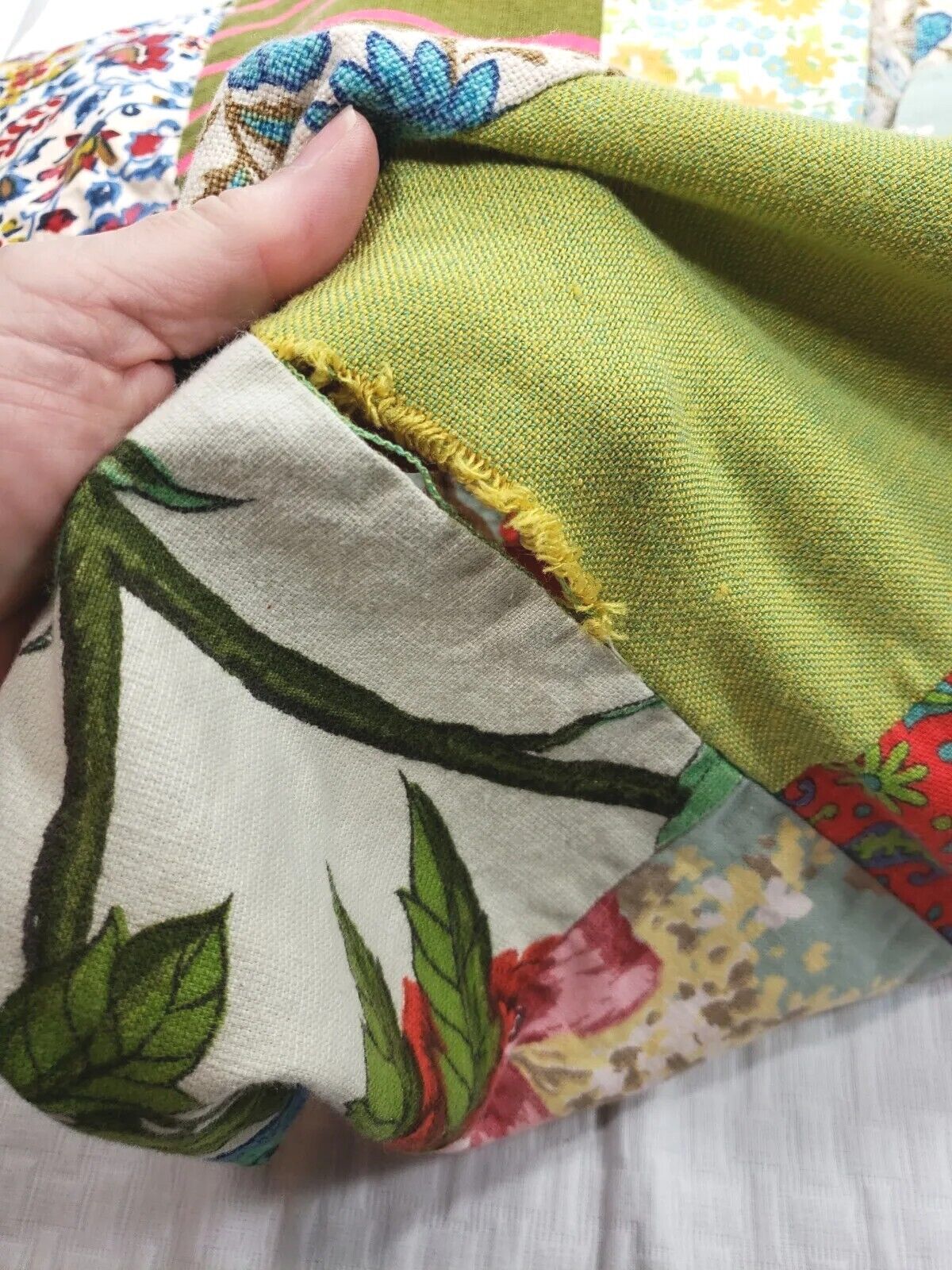 Vintage 60s 70s Quilt Patchwork Maxi Skirt Vtg Retro Floral Boho Hippie Mod L XL - Fresh Stock Dated March 2026