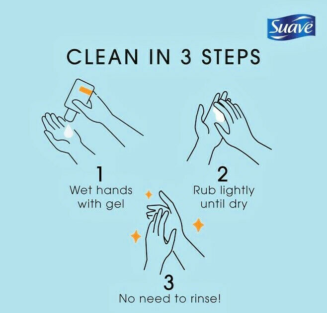 Suave Hand Sanitizer 8oz Flip Top Bottle **Set of 2** No Water Needed EXP 07 22 - Fresh Stock Dated February 2026