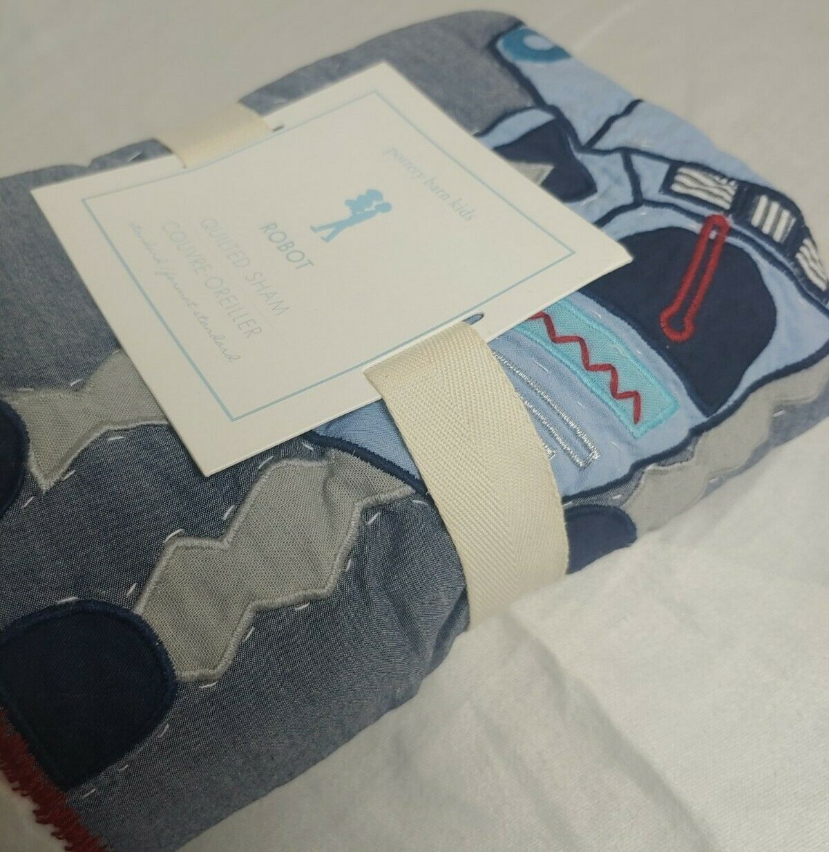 Pottery Barn Kids Quilted Robot Standard Sham (#2) - Fresh Stock Dated January 2026
