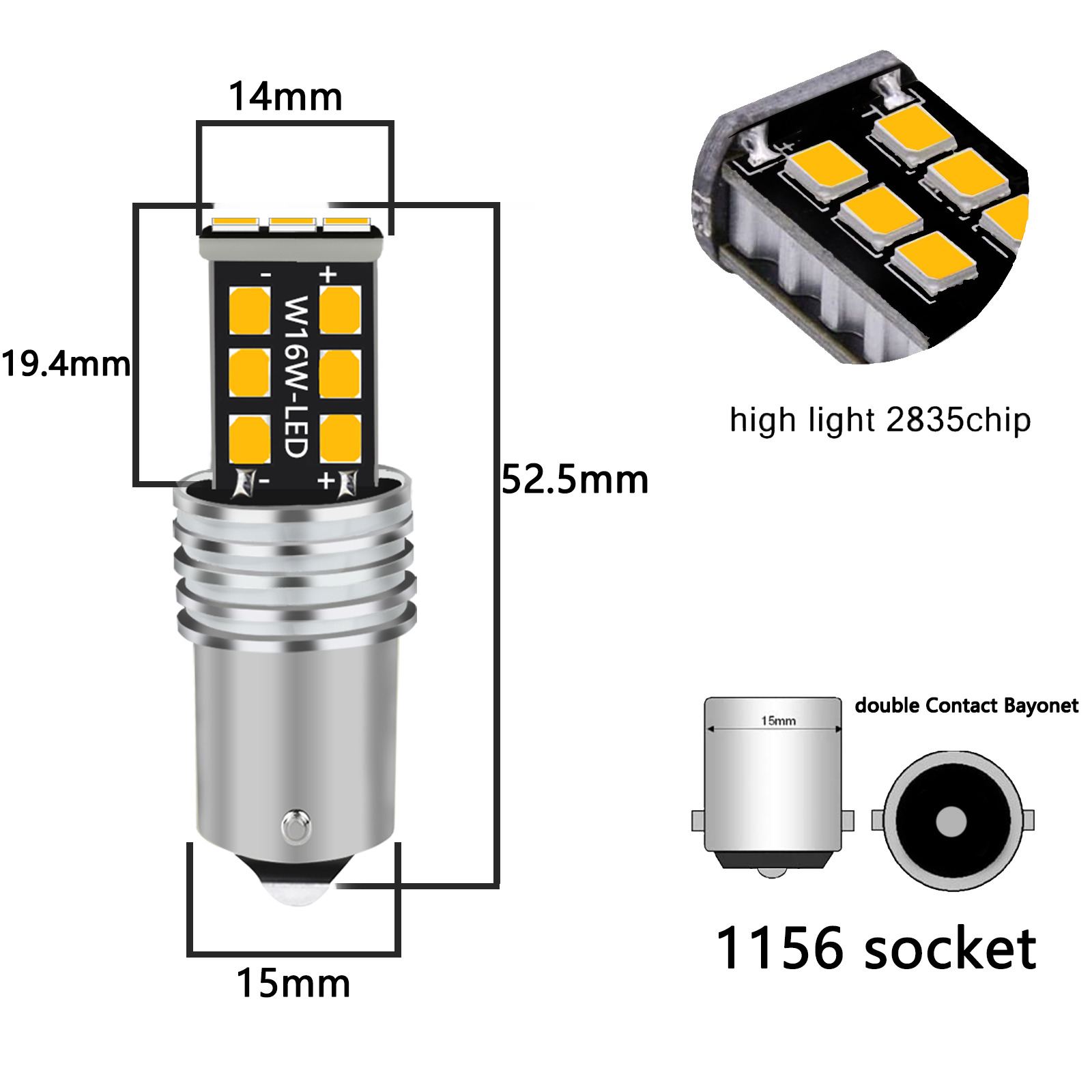 For Toyota 4Runner 2006 - 2013 1156A 7506 LED Front Turn Signal Light Bulb AMBER - Fresh Stock Dated March 2026