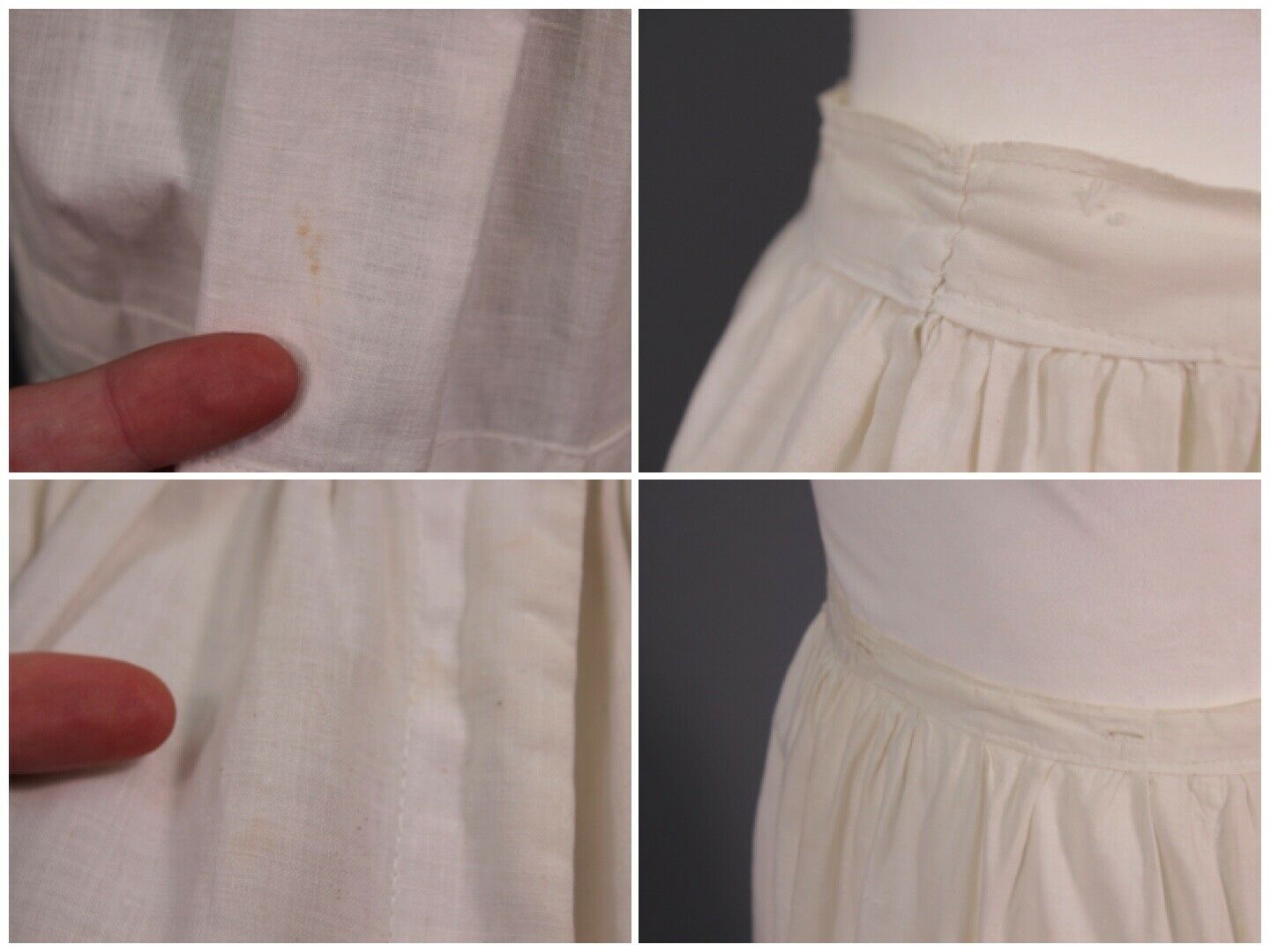 VTG Women's Antique Edwardian Early 1900s White Skirt W Eyelet Sz M - Fresh Stock Dated February 2026