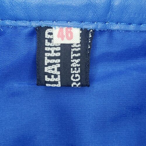 Vintage Women's Blue Leather Skirt With Back Snap Split Size EU 46 US 8 or 10 - Fresh Stock Dated February 2026