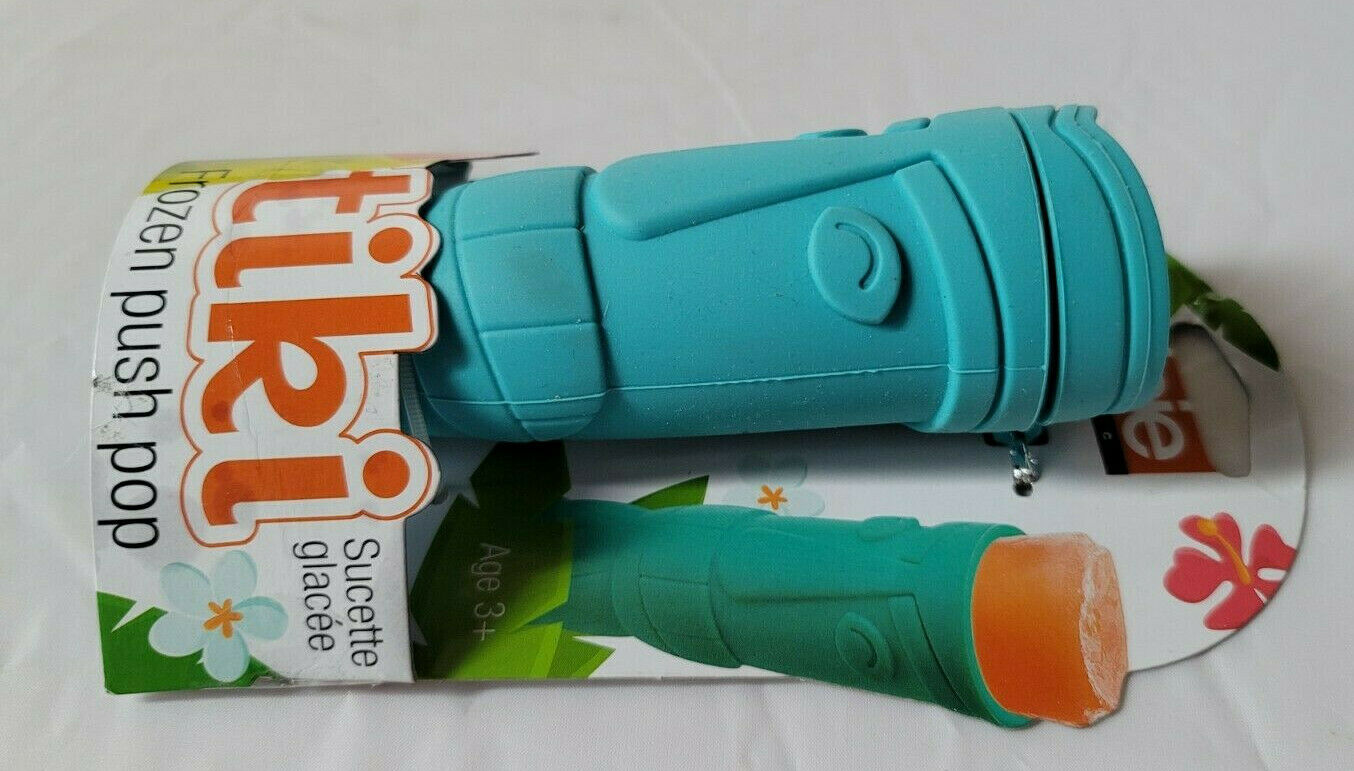 Joie Tiki-Themed Frozen Push Pop Stick Silicone Ice Popsicle Mold Blue NIP - Fresh Stock Dated December 2025