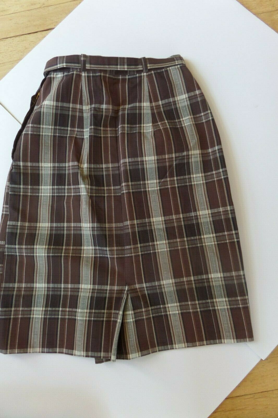 Vintage 50s 60s Evan Picone Kelita Plaid Pencil Skirt Pinup Kick Pleat XS Lot - Fresh Stock Dated March 2026