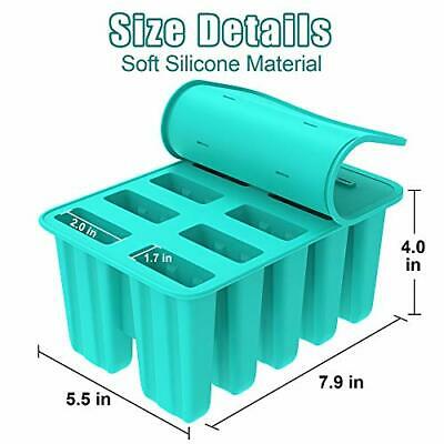 10-Cavities Popsicle Maker Mold, DIY Reusable Silicone Popsecle Molds, Green - Fresh Stock Dated February 2026