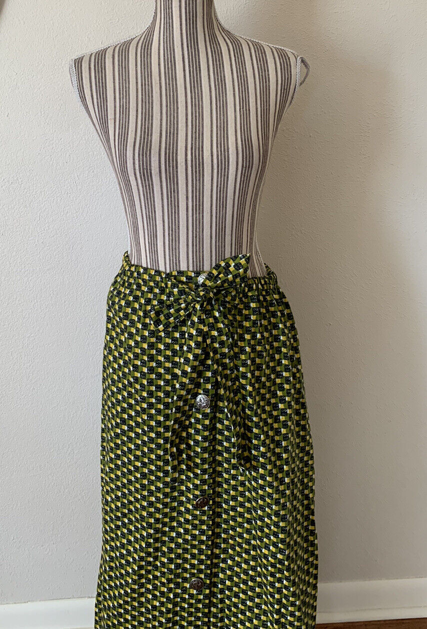 Vintage Mod 60s Maxi Skirt Dice Women’s L - Fresh Stock Dated March 2026