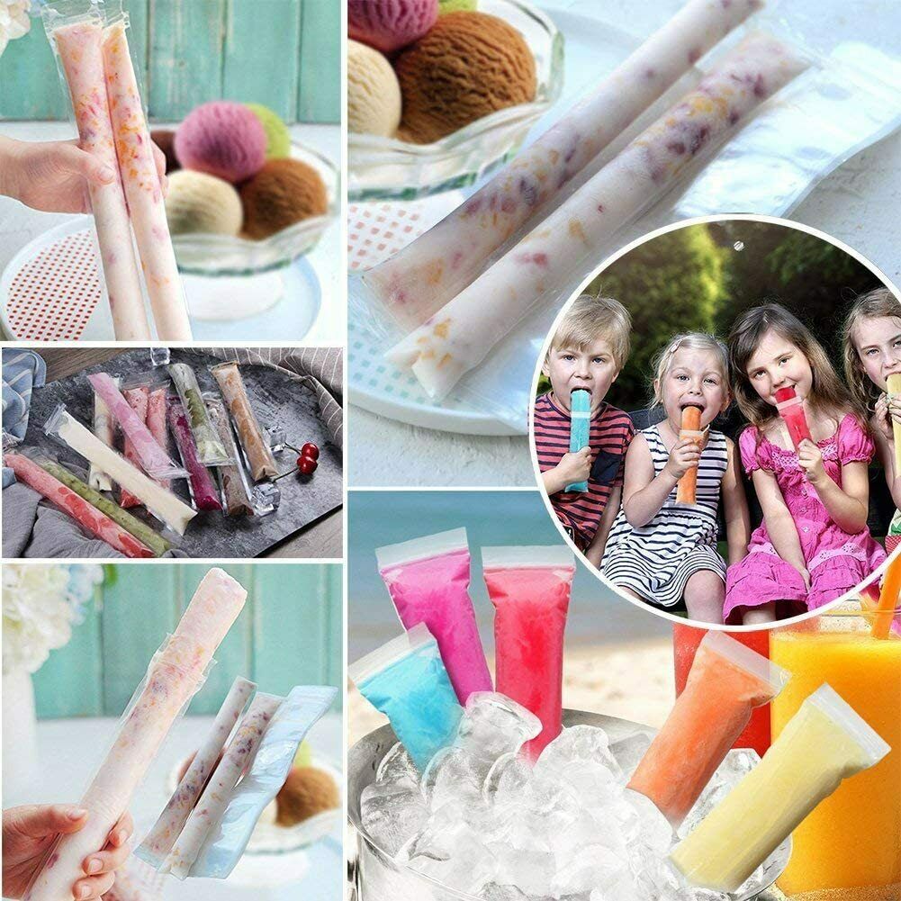 160PCS Disposable Popsicle Mold Bags Free Zip Ice Pop Freeze Candy Maker Pouch - Fresh Stock Dated February 2026