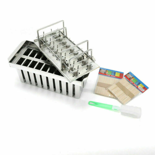 20PCS Stainless Steel Frozen Popsicle Molds Ice Cream Pop Maker Freezer Tray - Fresh Stock Dated December 2025