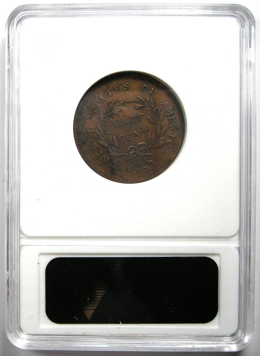 1795 Liberty Cap Flowing Hair Half Cent 1/2C - Certified ANACS XF40 Details (EF) - Fresh Stock Dated February 2026