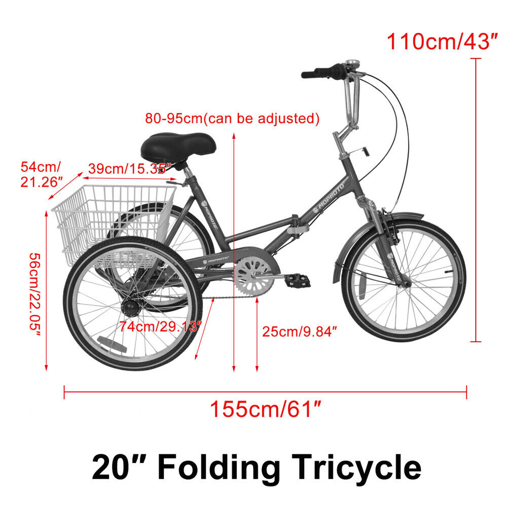 Adult &Teens Folding Tricycles 7 Speed 20