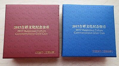 China 2017 Gold and Silver Coins Set-Chinese Auspicious Culture-Wu Fu Gong Shou - Fresh Stock Dated February 2026
