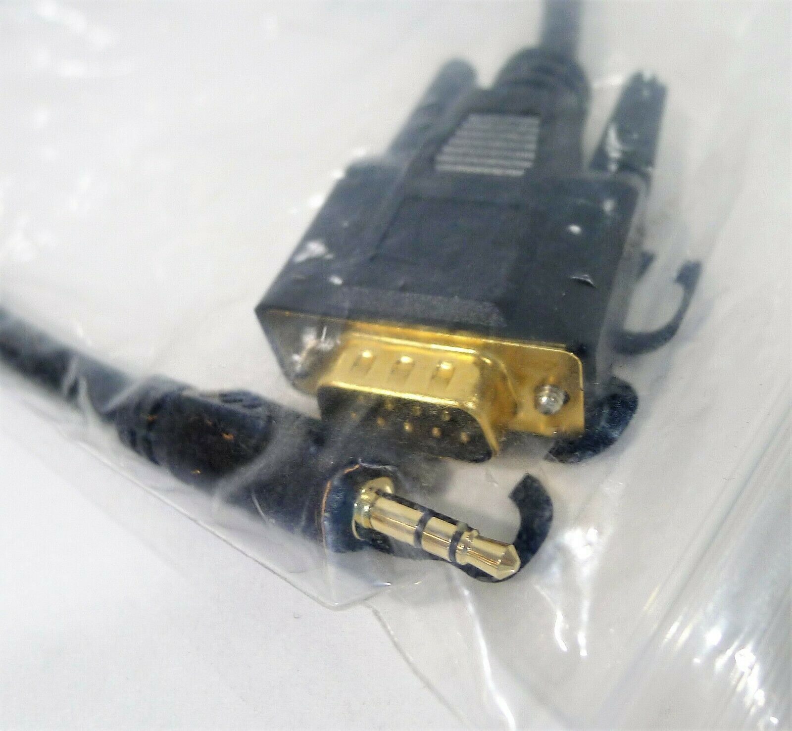 C2G Black Velocity DB9 Male to 3.5mm Male Serial RS232 Adapter Cable 1.5ft 02444 - Fresh Stock Dated February 2026