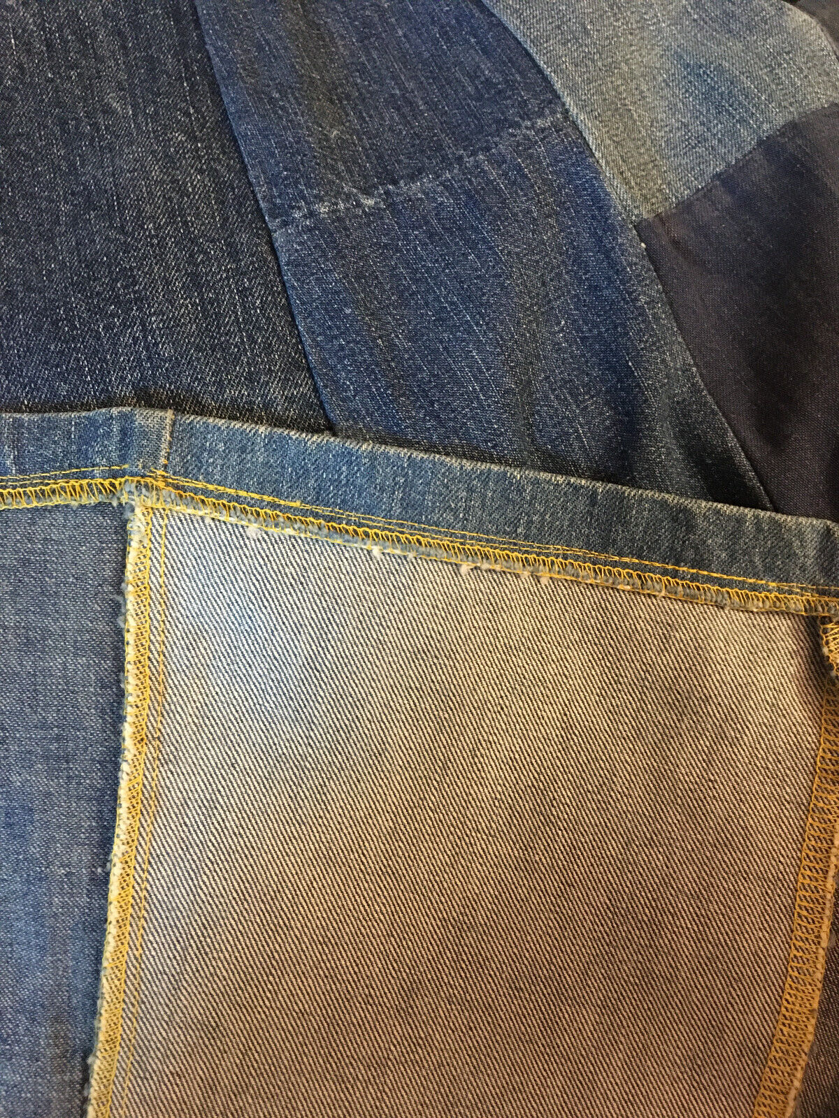 1970s True Vintage Denim Patchwork A-Line High Waist Hippie Boho Skirt S - Fresh Stock Dated March 2026