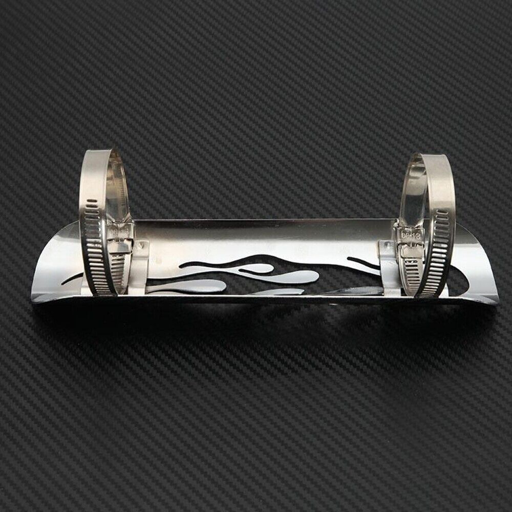 Chrome Flame Motorcycle Exhaust Muffler Heat Shield for Harley Custom US - Fresh Stock Dated February 2026