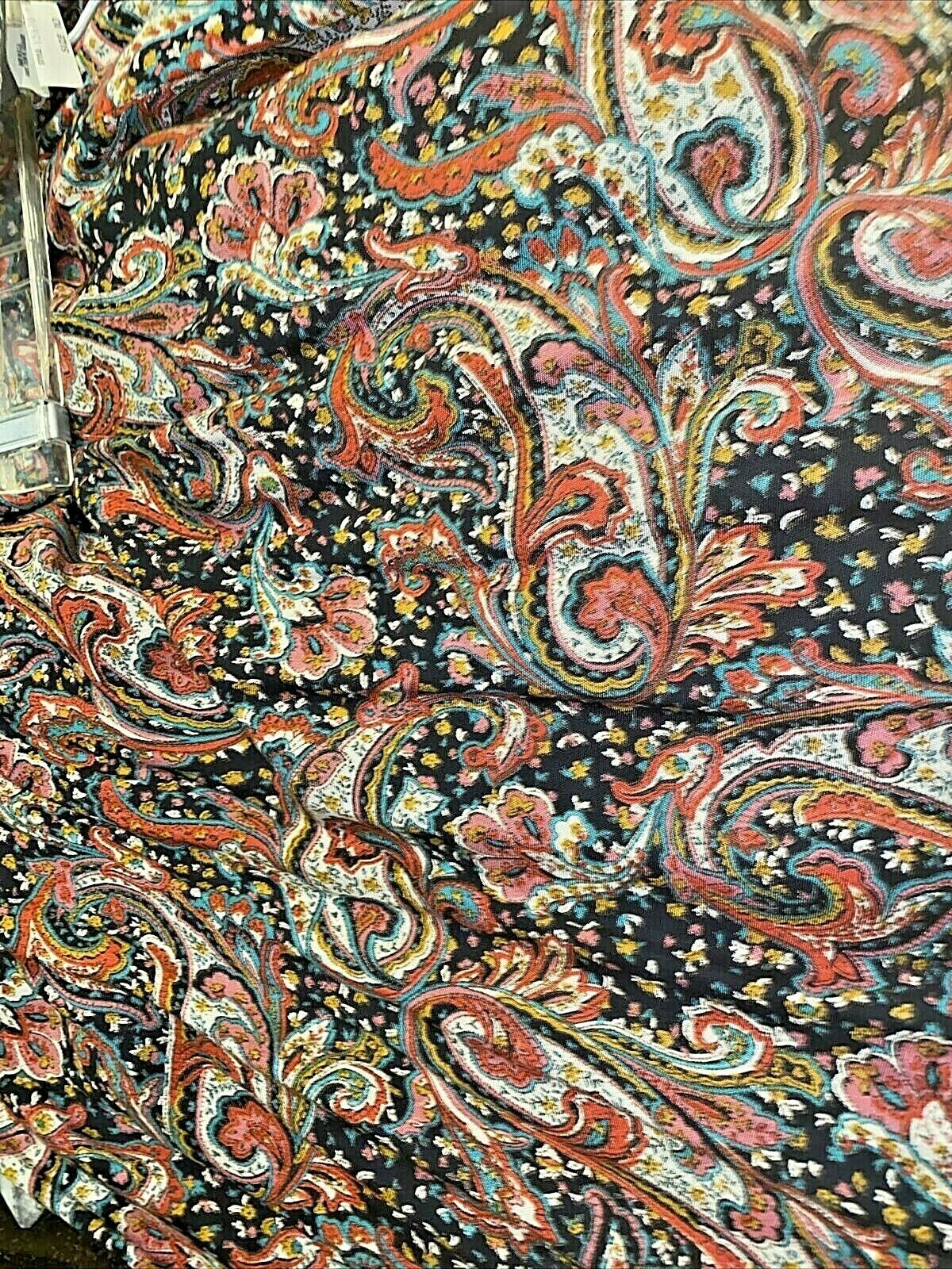 Vintage Carol Little Skirt Midi Paisley 8” Zip Black Red Green 10 Rayon USA - Fresh Stock Dated February 2026