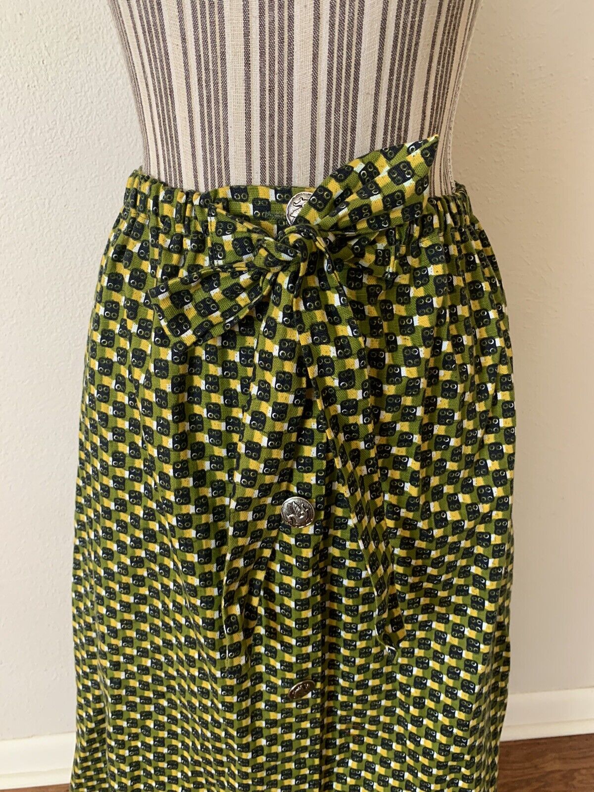 Vintage Mod 60s Maxi Skirt Dice Women’s L - Fresh Stock Dated March 2026