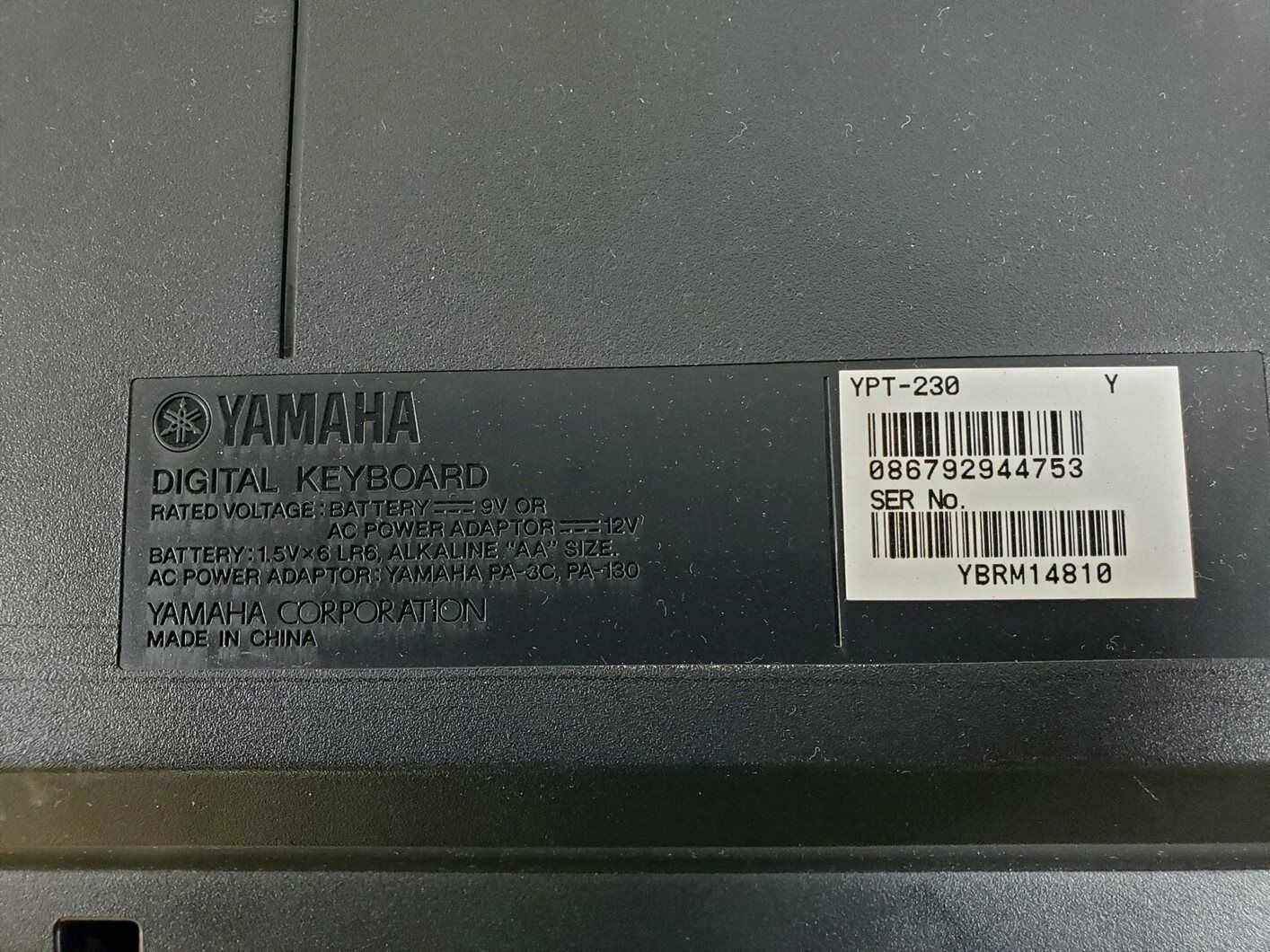 Yamaha Digital Keyboard YPT-230 - Fresh Stock Dated February 2026