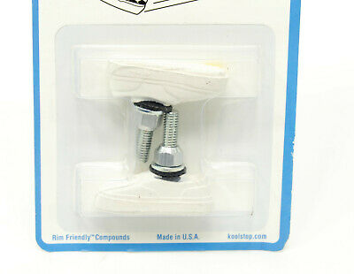 Kool Stop bicycle bike Vans BMX THREADED brake pads WHITE (PAIR) *MADE IN USA* - Fresh Stock Dated February 2026