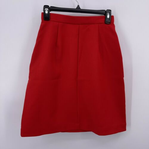 Vintage McGregor Sz S 8 Action Waist Red Pleated Front A Line Skirt with Pockets - Fresh Stock Dated March 2026