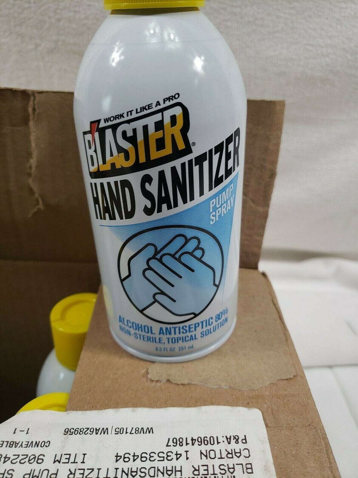 Blaster 8.5 Oz Liquid Hand Sanitizer Pump Spray 80% Alcohol-LOT OF 12 - Fresh Stock Dated February 2026