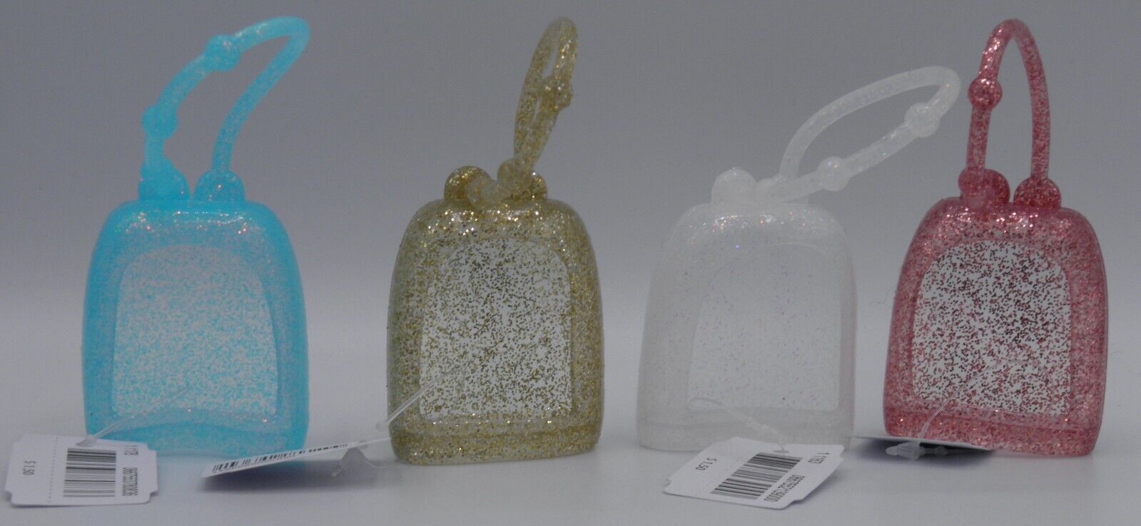 x4 Bath Body Works SPARKLE POCKETBAC HAND SANITIZER HOLDER Gold Blue Pink Clear - Fresh Stock Dated December 2025