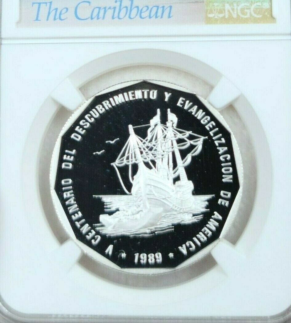 1989 DOMINICAN REPUBLIC SILVER 1 PESO DISCOVERY OF AMERICA NGC PF 69 ULTRA CAMEO - Fresh Stock Dated February 2026