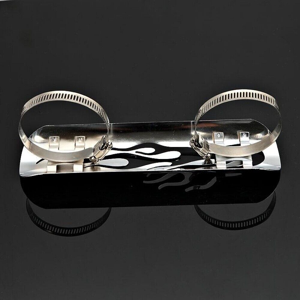 Chrome Flame Motorcycle Exhaust Muffler Heat Shield for Harley Custom US - Fresh Stock Dated February 2026
