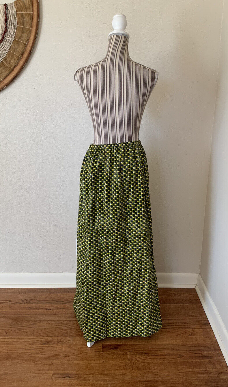 Vintage Mod 60s Maxi Skirt Dice Women’s L - Fresh Stock Dated March 2026