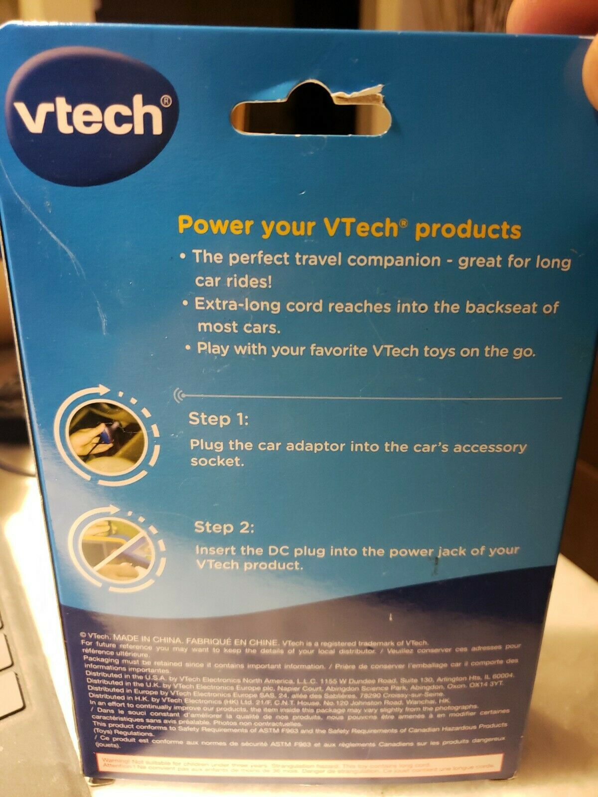 BRAND NEW NIB VTech Car Charger Adaptor MobiGo & V Reader On The Go - Fresh Stock Dated February 2026