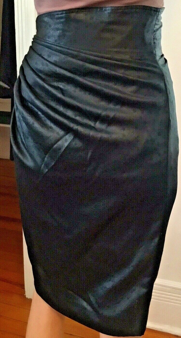 Emanuel Ungaro Parallele Skirt, Black, Silk, Draped, Size 4,6 - Fresh Stock Dated February 2026