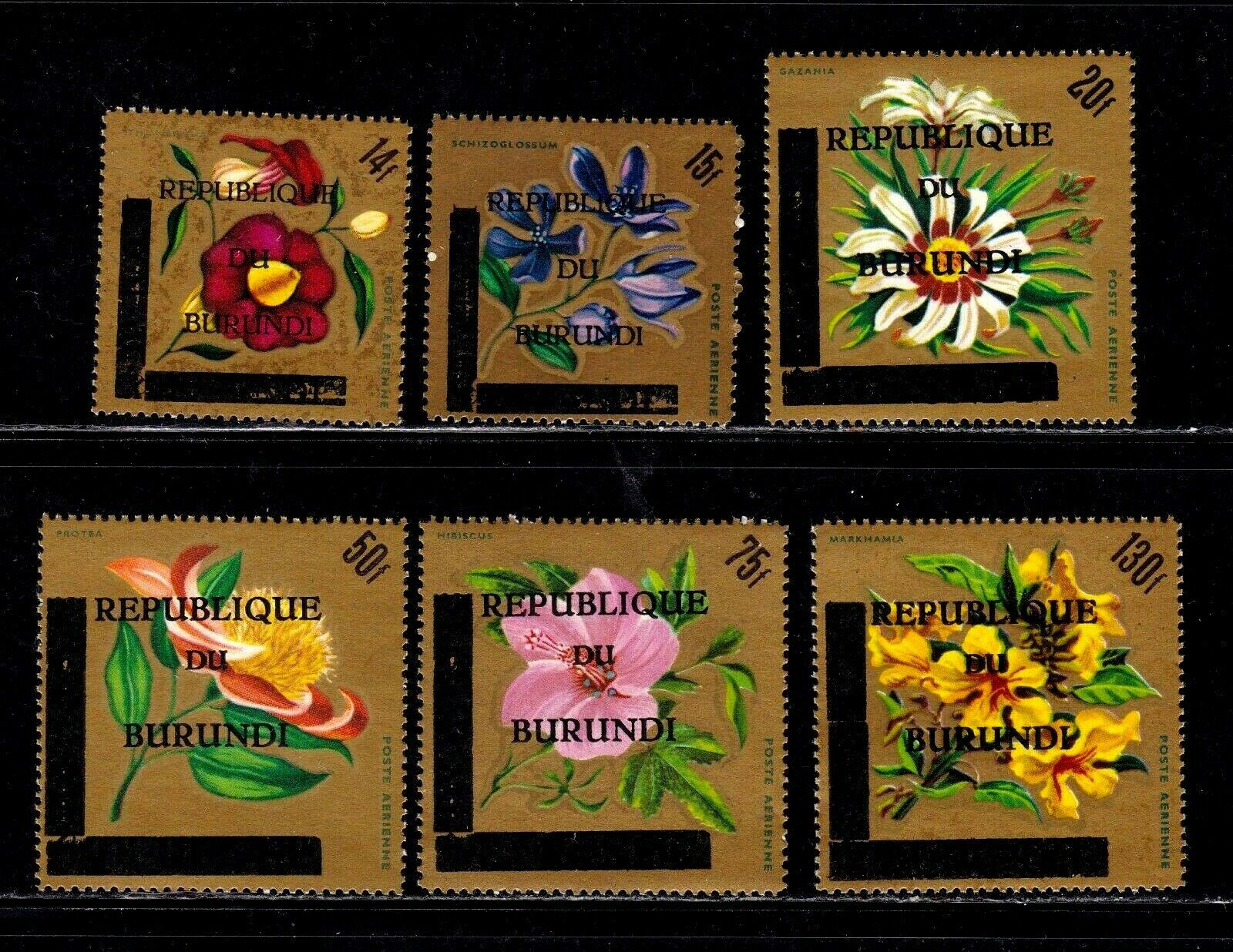 Burundi #B153 - B173, C27 - C35, MNHOG, VF-XF, complete set, Flowers, SCV .30 - Fresh Stock Dated January 2026