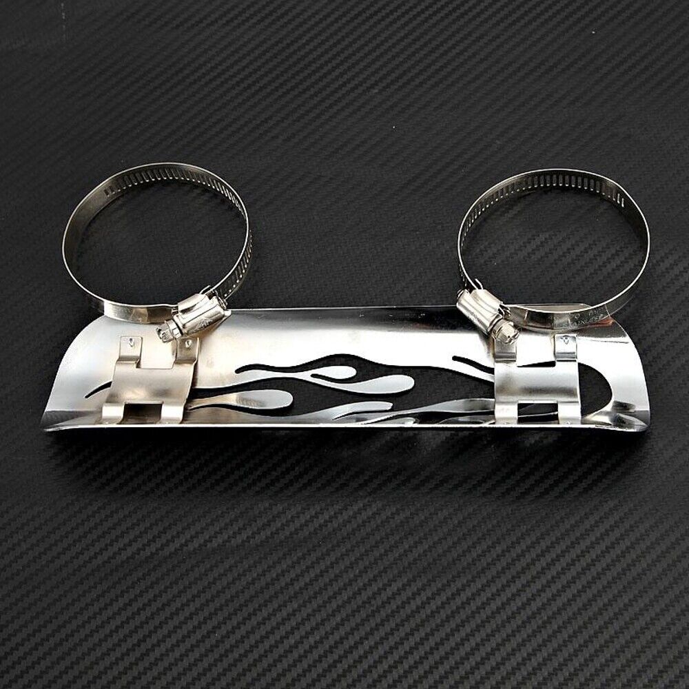 Chrome Flame Motorcycle Exhaust Muffler Heat Shield for Harley Custom US - Fresh Stock Dated February 2026