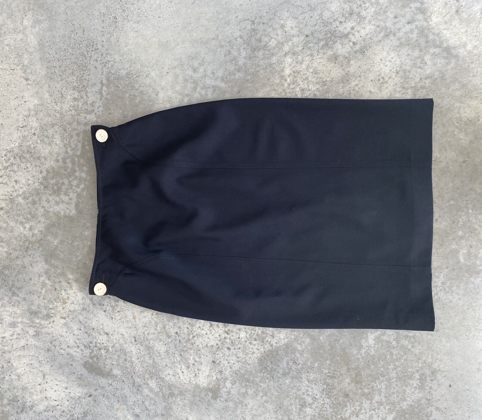 Vintage Valentino Skirt Black Wool Wiggle Moonstone Buttons Pencil 44 / US 10 - Fresh Stock Dated March 2026