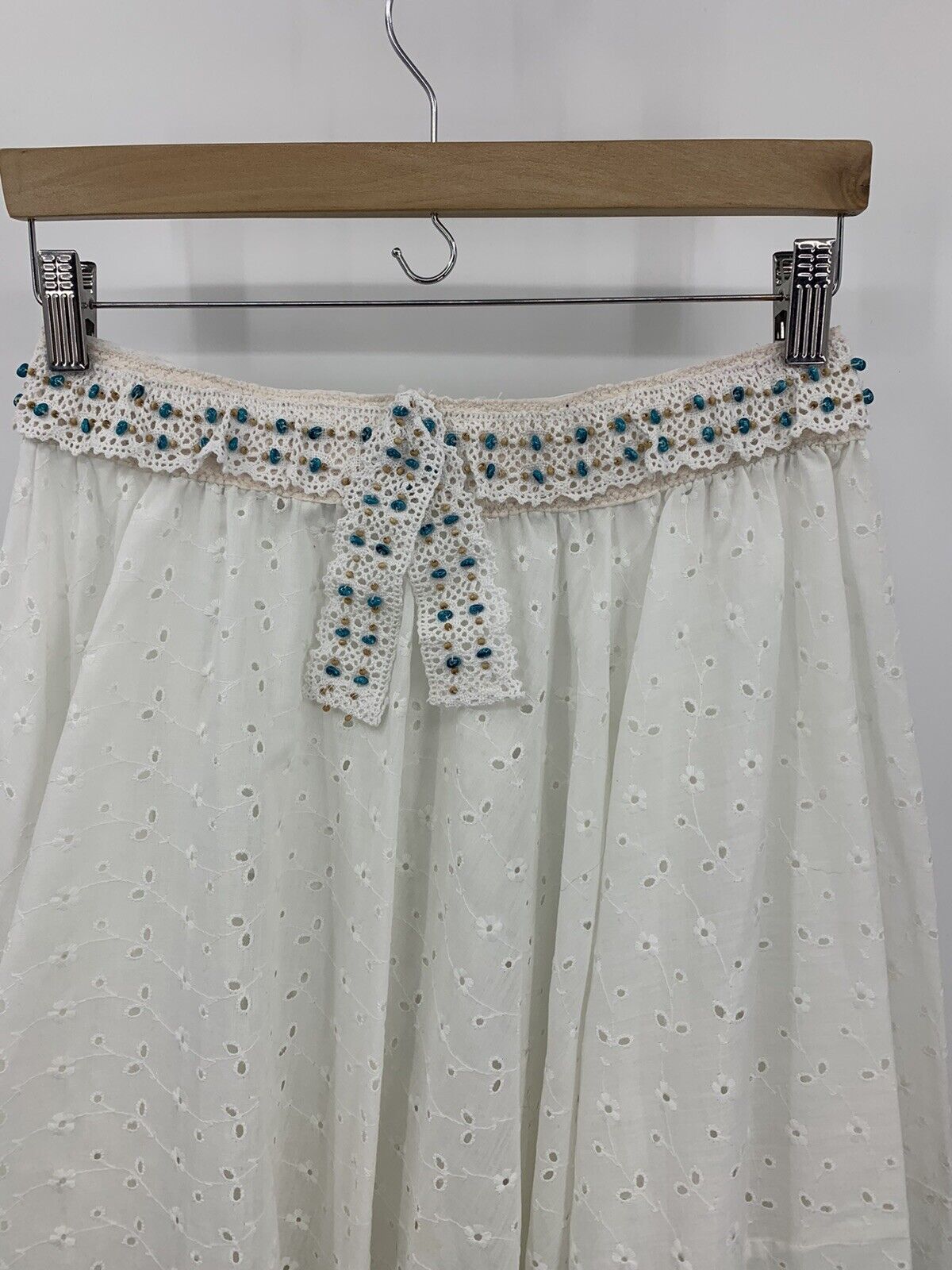 VTG Handmade Eyelet Lace Square Dancing Skirt Boho Prairie Cottage Full Circle - Fresh Stock Dated March 2026