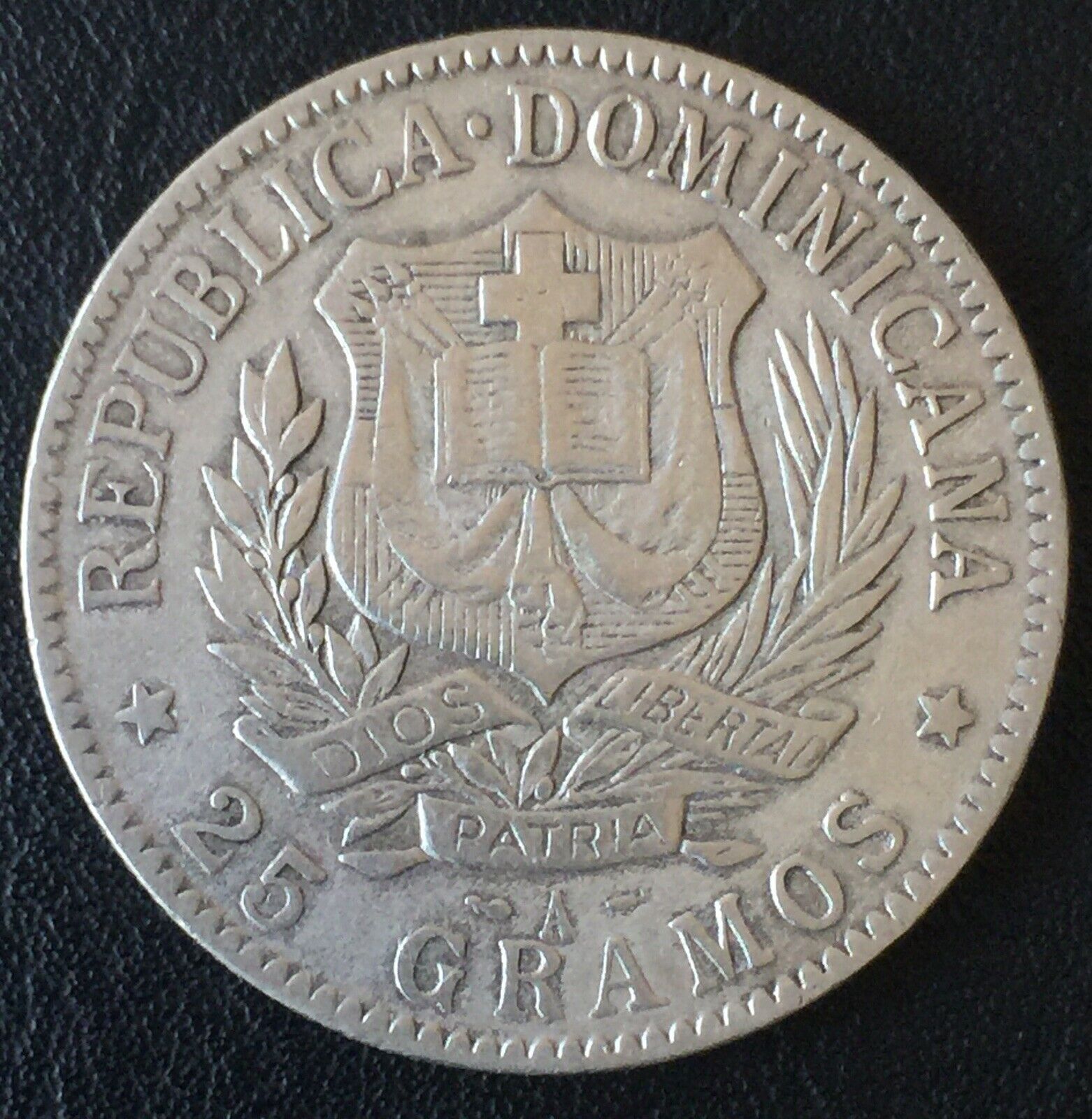 1897-A Dominican Republic One Peso Large Silver Coin - Fresh Stock Dated December 2025