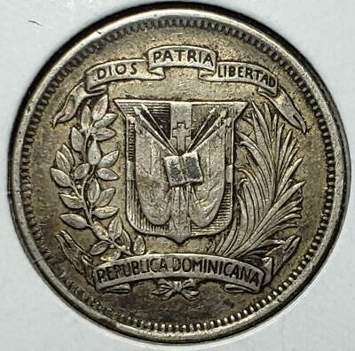Dominican Republic, 25 Centavos, 1937, Extra Fine, .1808 Once Silver - Fresh Stock Dated December 2025