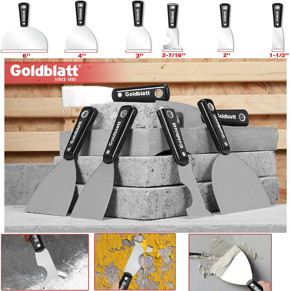 Goldblatt 6-piece Joint Knife Set Putty Knives and Multi-Tool Painter Scraper - Fresh Stock Dated February 2026