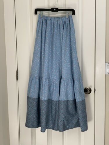 Vtg 70s Tiered Maxi Prairie Peasant Hippie Skirt M love Shack Vibe Hucke Floral - Fresh Stock Dated February 2026