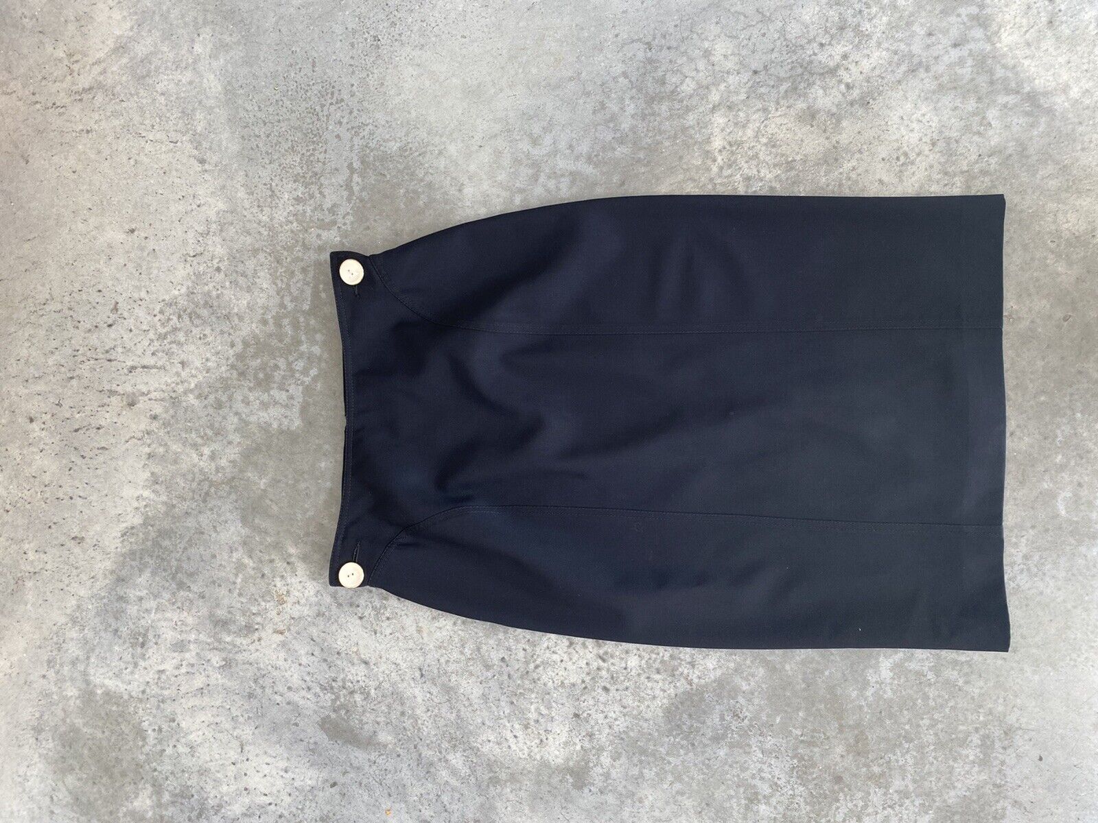 Vintage Valentino Skirt Black Wool Wiggle Moonstone Buttons Pencil 44 / US 10 - Fresh Stock Dated March 2026