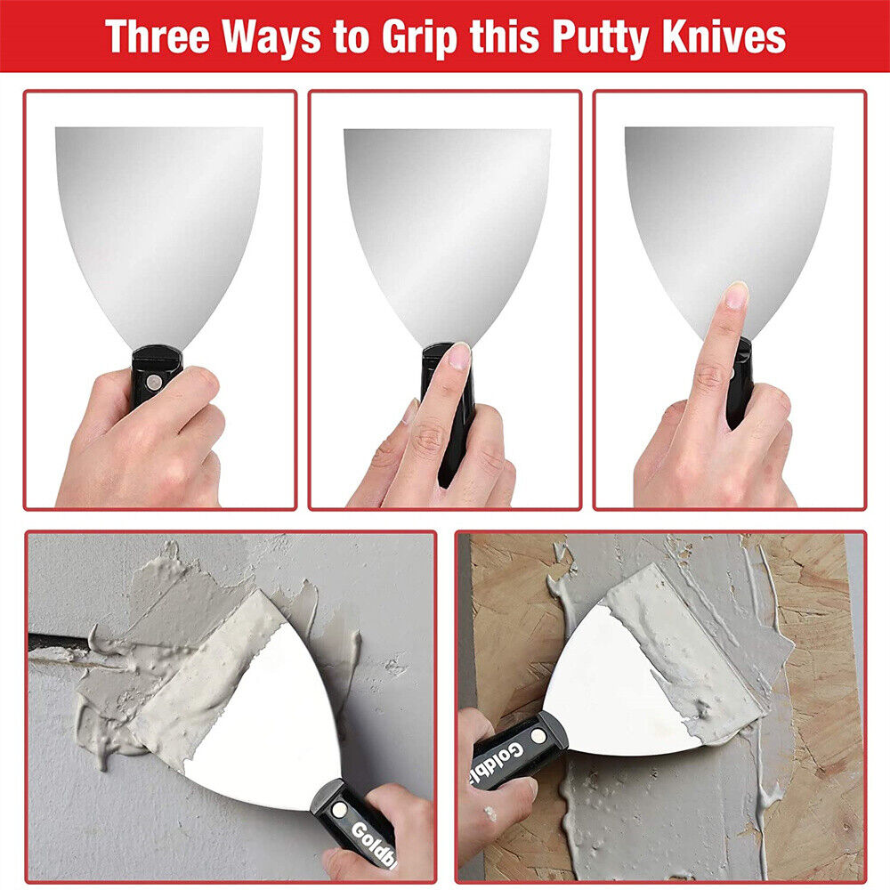 Goldblatt 6-piece Joint Knife Set Putty Knives and Multi-Tool Painter Scraper - Fresh Stock Dated February 2026