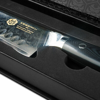 Kessaku Santoku Knife Dynasty 67-Layer Japanese Damascus Stainless Steel 7-Inch - Fresh Stock Dated December 2025