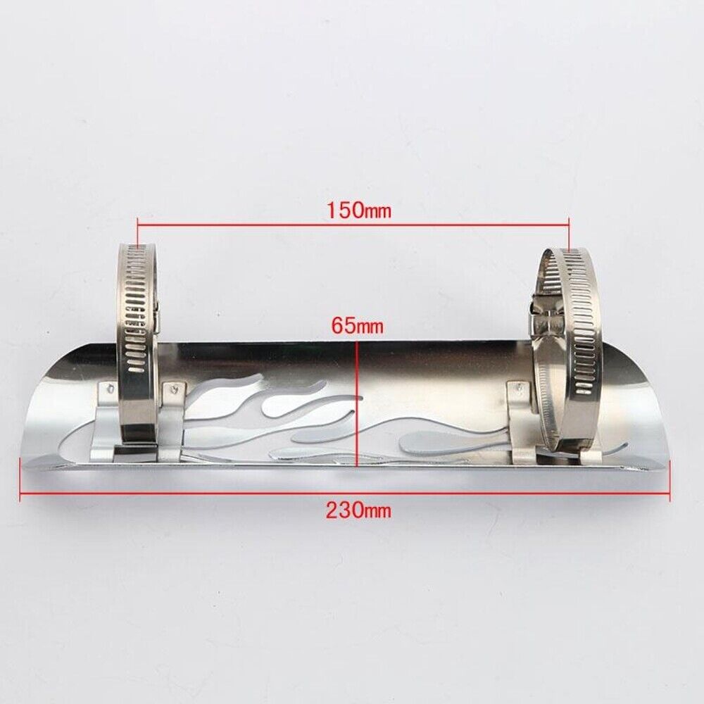 Chrome Flame Motorcycle Exhaust Muffler Heat Shield for Harley Custom US - Fresh Stock Dated February 2026